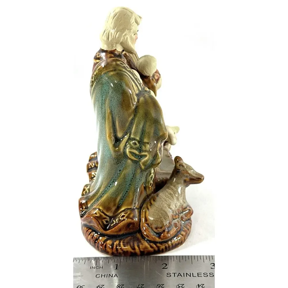 Vintage Ceramic Nativity Figurine Holy Family Baby Jesus Christmas Glazed 5”